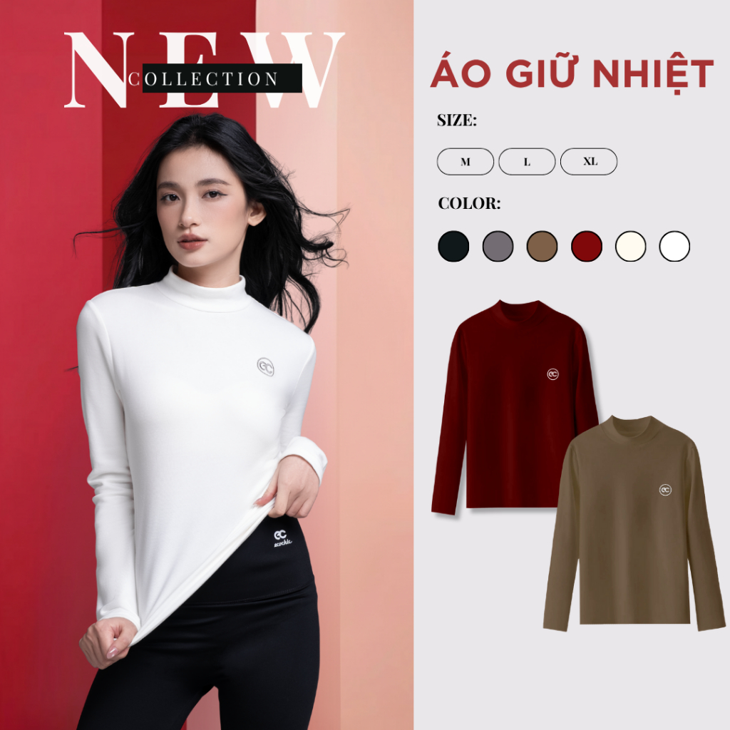 Áo Giữ Nhiệt ECOCHIC VERSION 2 Phủ Tơ Mịn Không Tĩnh Điện Giữ Ấm Tốt  Chất Liệu Cao Cấp Mềm Mịn B195