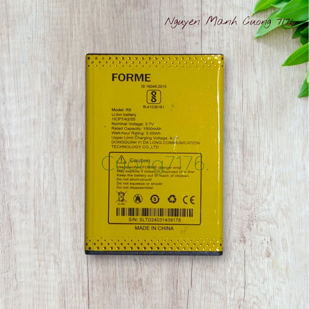 Pin Forme D888 (Model R9 2500mAh) Bóc Máy Đã Qua Sử Dụng Hoạt Động Tốt