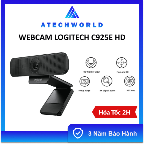 Webcam Logitech C925E Full HD 1080p - Hàng Chính Hãng - BH 3 Năm - Có Xuất VAT