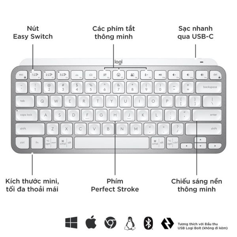 Bàn Phím Bluetooth Logitech Mx Keys Mini Nhỏ Gọn - Hàng Chính Hãng - BH 1 Năm - Có Xuất VAT | BigBuy360 - bigbuy360.vn
