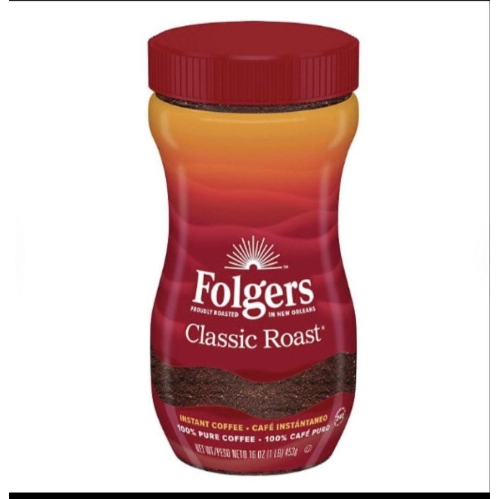 CÀ PHÊ HÒA TAN RANG CỔ ĐIỂN DẠNG TINH THỂ - FOLGERS CLASSIC ROAST INSTANT COFFEE, 16 OZ