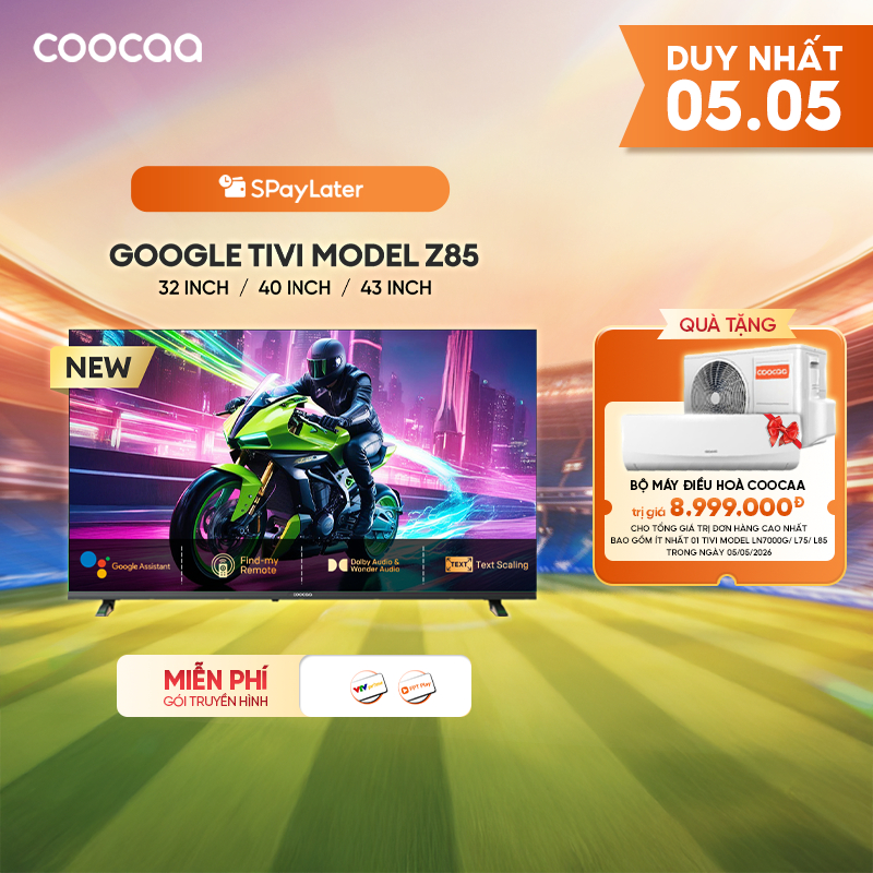 [Miễn phí lắp đặt HCM - HN] [ 32Z85 / 40Z85 / 43Z85 ] Google Tivi CooCaa Model Z85 | Smart TV | 32-40-43 inch | BigBuy360 - bigbuy360.vn