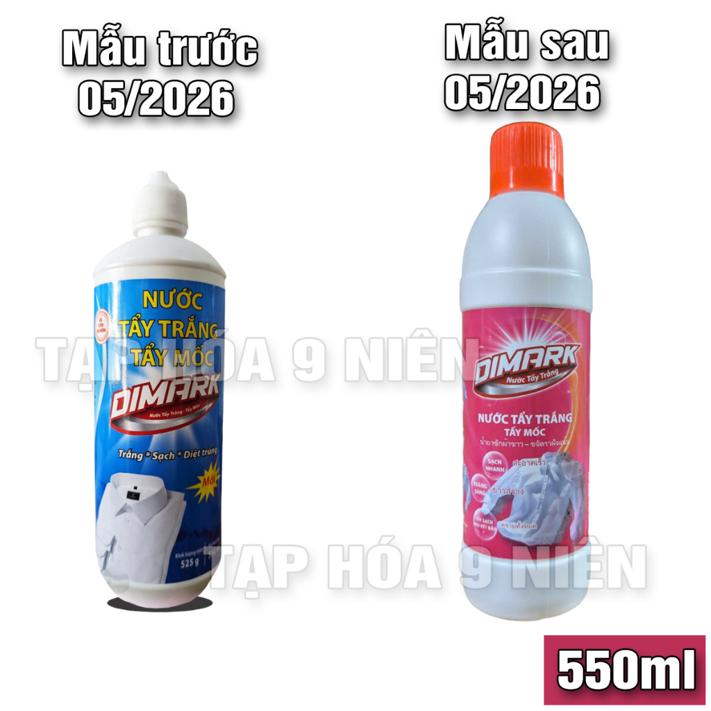 Nước tẩy mốc, thâm kim quần áo DIMARK 550ml - chỉ dùng cho đồ trắng