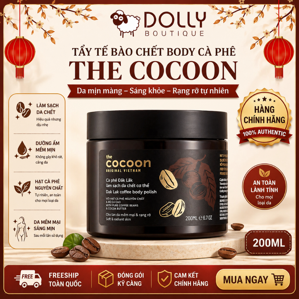 Tẩy Da Chết Cocoon Dak Lak Coffee Body Polish Từ Cà Phê Đak Lak 200ml