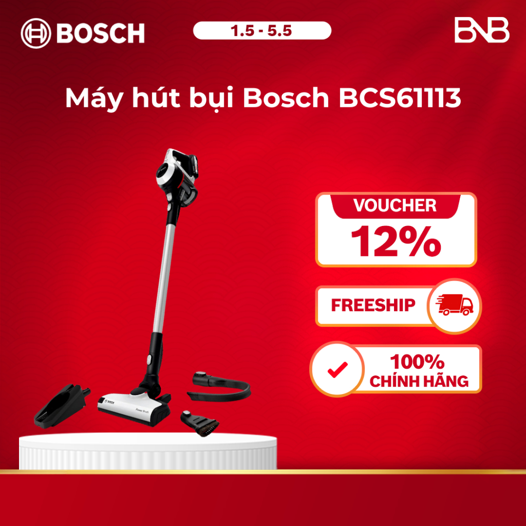 Máy hút bụi không dây Bosch BCS61113 Series 6 pin 25.2V dùng 70 phút