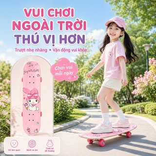 Ván trượt trẻ em 60cm với bề mặt chống trơn trượt, phù hợp cho thanh thiếu niên và người mới bắt đầu