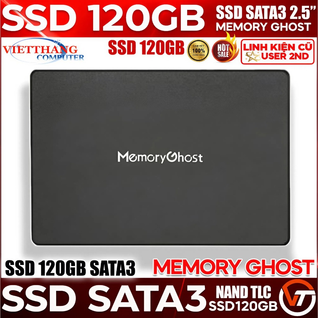 Ổ cứng SSD Memory Ghost 120GB SATA III Vỏ kim loại SSD Cũ đã qua sử dụng còn đẹp ( Cũ - 2nd )