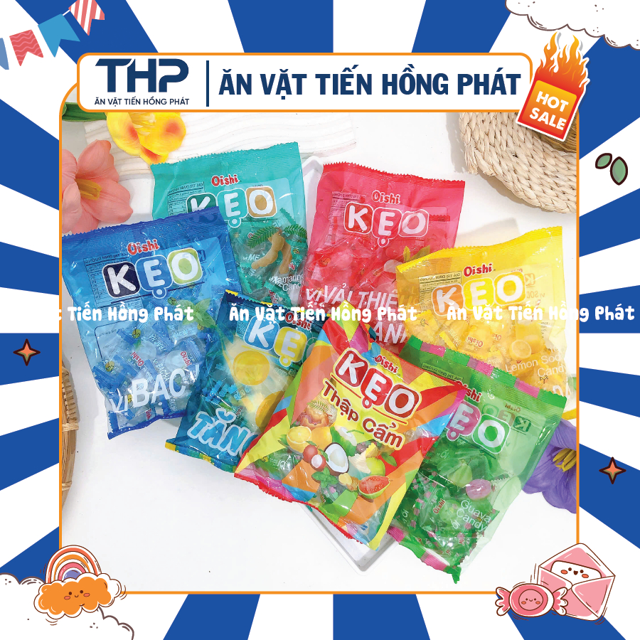 Kẹo Oishi vị Ổi / Bạc Hà / Me / Soda Chanh Đá / Thập cẩm / Vải thiều ướp lạnh