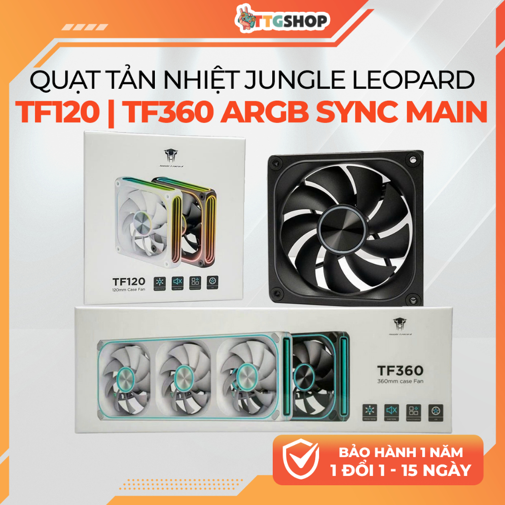Quạt Tản Nhiệt Jungle Leopard TF120 TF360 Trắng Đen ARGB Sync Main 120mm 360mm Fan Case PC