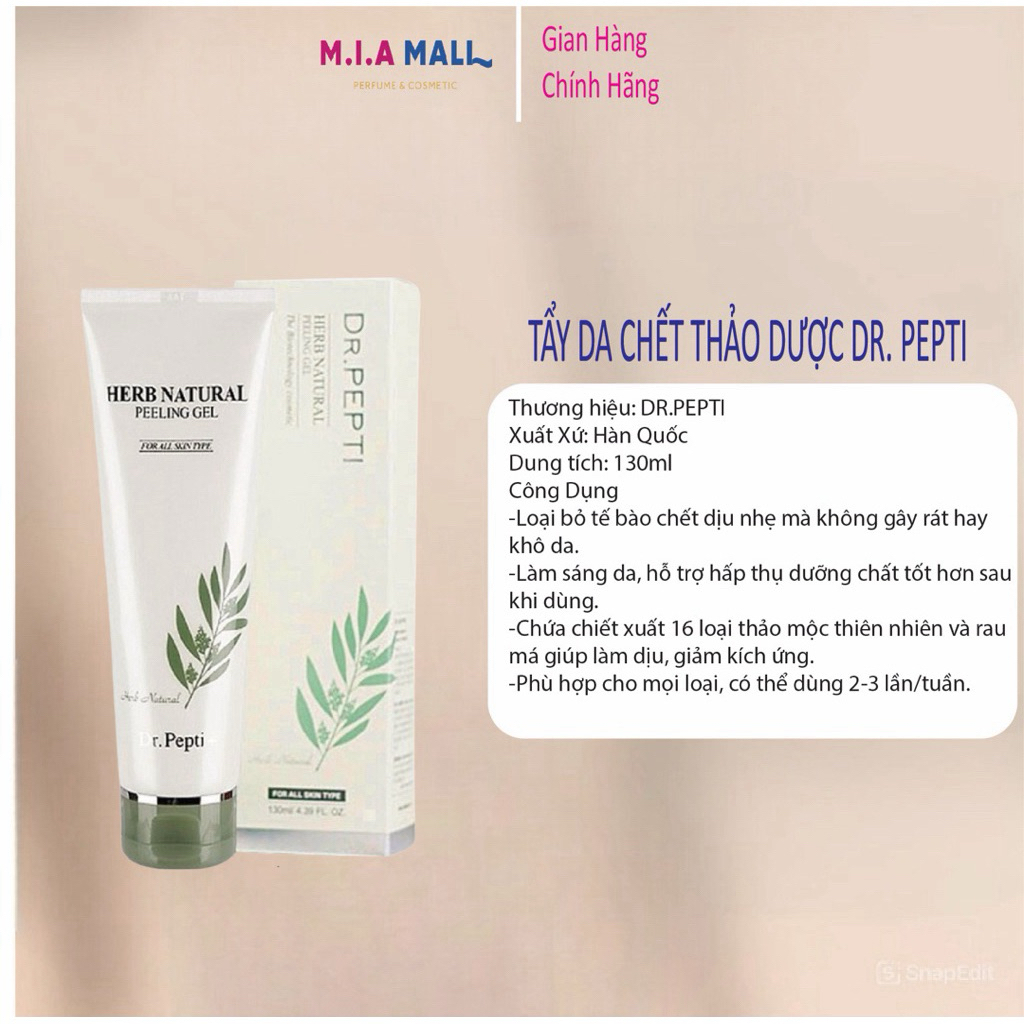 Tẩy Da Chết Thảo Dược DR.PEPTI 130ml