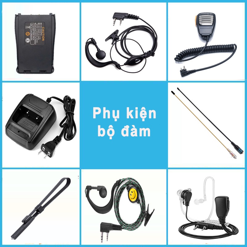 Phụ kiện bộ đàm đầy đủ Baofeng Motorola 888s pin Bộ sạc 888s Tai nghe, ăng-ten, pin, sạc,ăng-ten chi