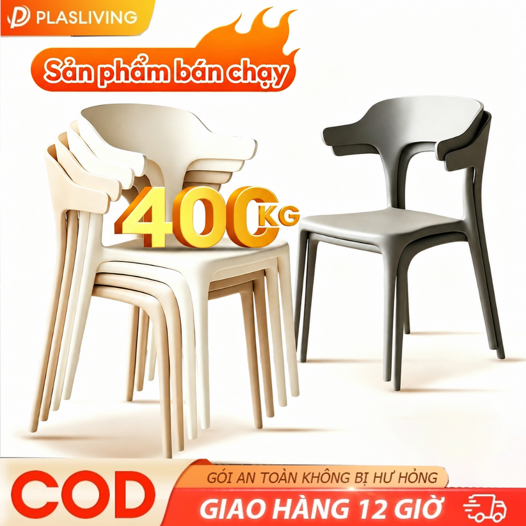 Ghế nhựa Ghế ăn ngoài trời Bền và dễ vệ sinh Đại Có Đệm Tựa Tay Và Tựa Phù hợp với nhiều địa điểm | BigBuy360 - bigbuy360.vn