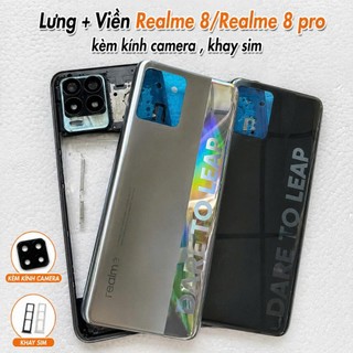 Vỏ lưng + viền oppo realme 8,Realme 8 pro ,kèm khay sim,kính camera,phím sườn