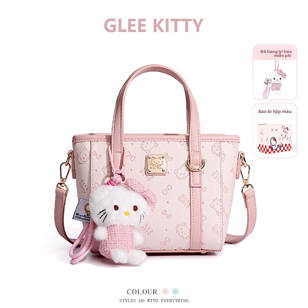 Glee kitty Túi xách màu hồng Túi đeo chéo nữ dễ thương Túi đeo một bên vai đi làm sinh viên Túi buck