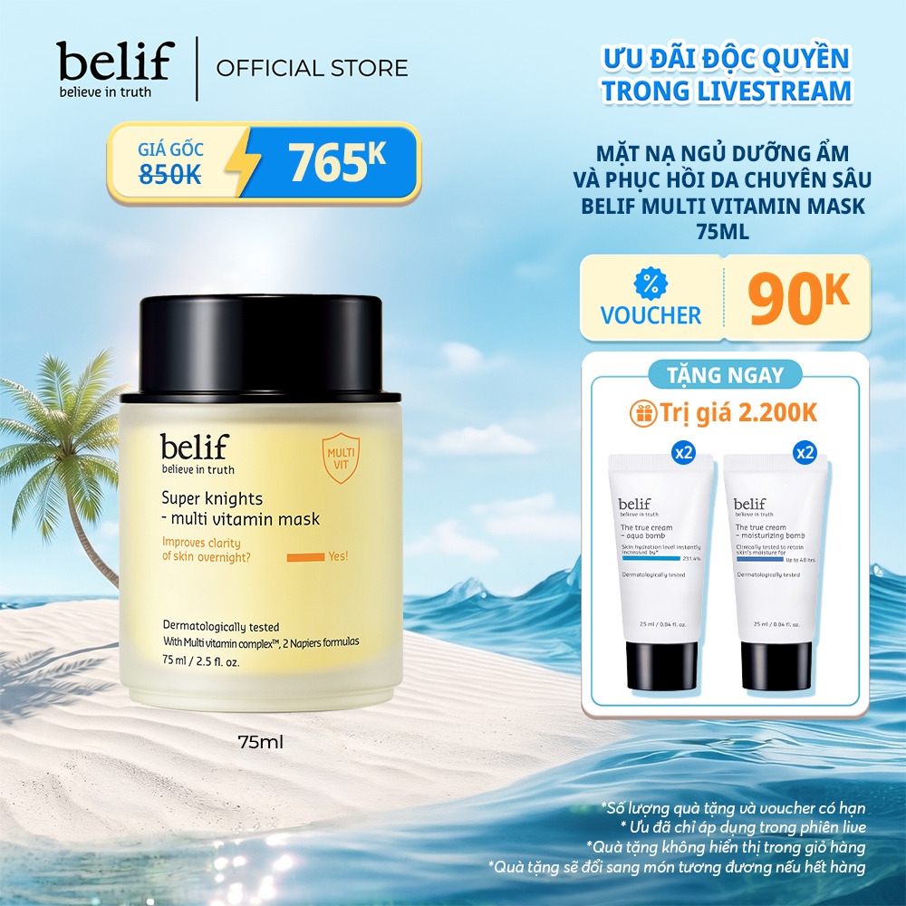 [belif Official x KOL] Mặt nạ ngủ dưỡng ẩm và phục hồi da chuyên sâu belif Multi Vitamin Mask | BigBuy360 - bigbuy360.vn