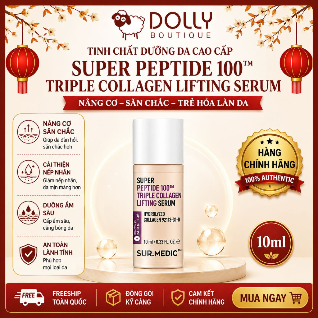 Tinh Chất Dưỡng Sur.Medic Super Peptide 100TM Triple Collagen Lifting 10ml | BigBuy360 - bigbuy360.vn