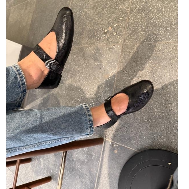 USED-Giày Bella Mary Jane Flat Circus NY by Sam Edelman chocolate brown