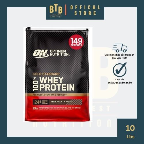 Bột đạm Gold Standard 100% Whey - 10lbs hỗ trợ tăng cơ từ Optimum Nutrition