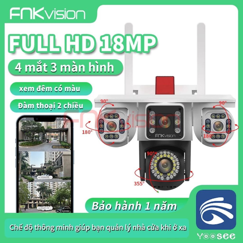Camera ip Wifi 3 Màn Hình YooSee/ Fnkvision 56 Led 2589