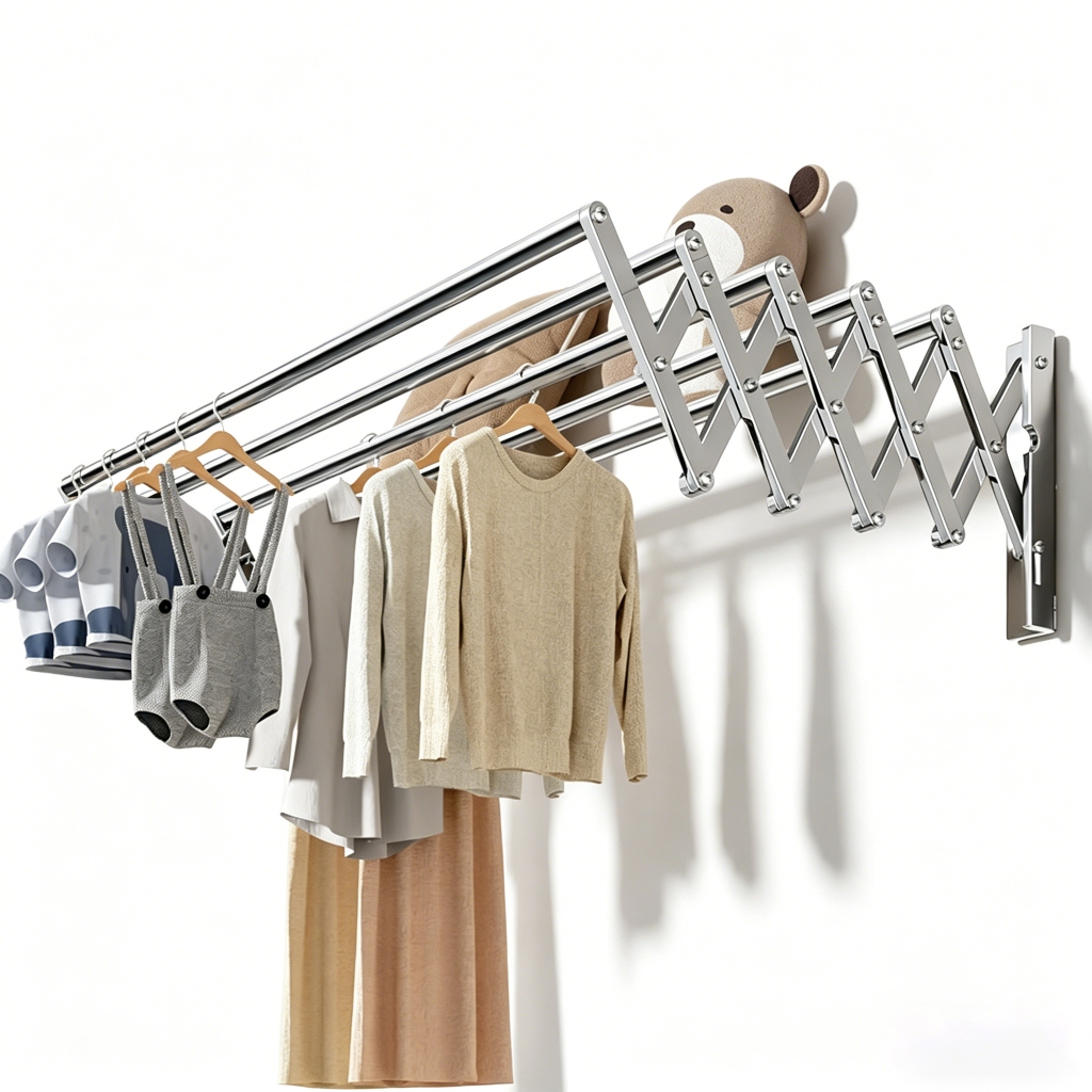𝑳𝑼𝑴𝑰𝑵𝑺𝑻𝑶𝑾 Giàn Phơi Thông Minh Treo Tường Giá Phơi Quần Áo Gấp Gọn Sào Treo Quần Áo Inox 304