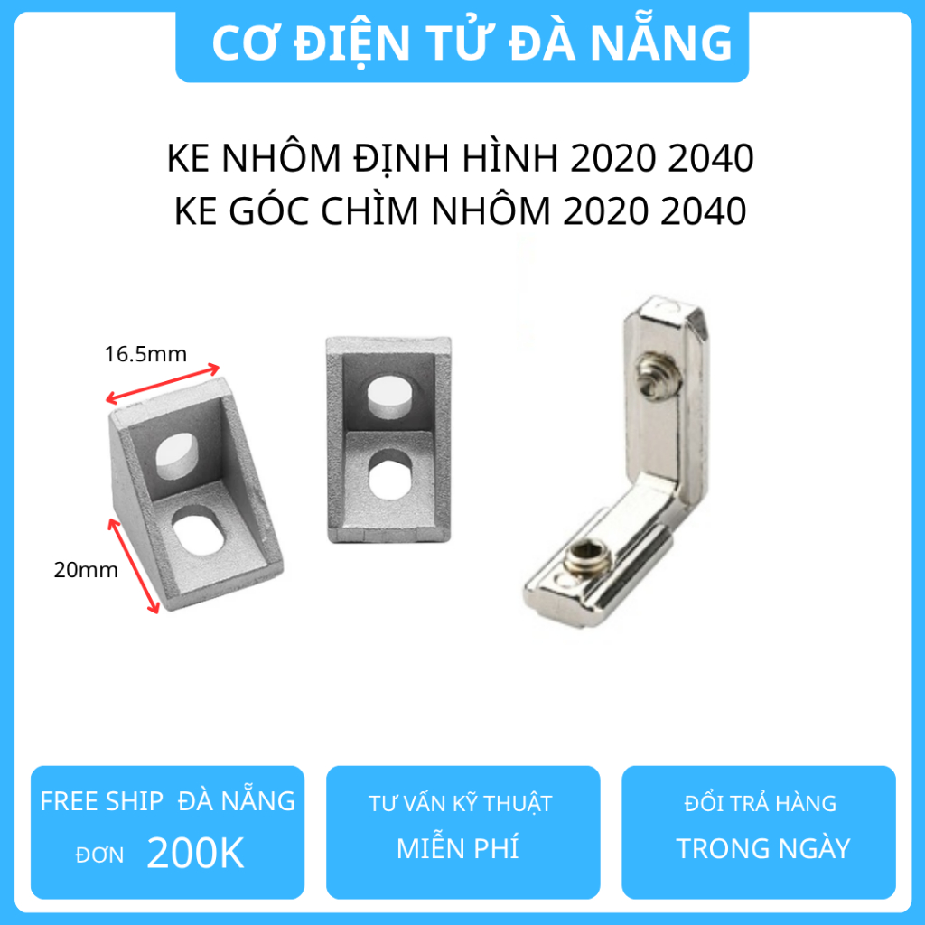 Ke góc vuông nhôm định hình 2020,ke góc chìm nhôm định hình