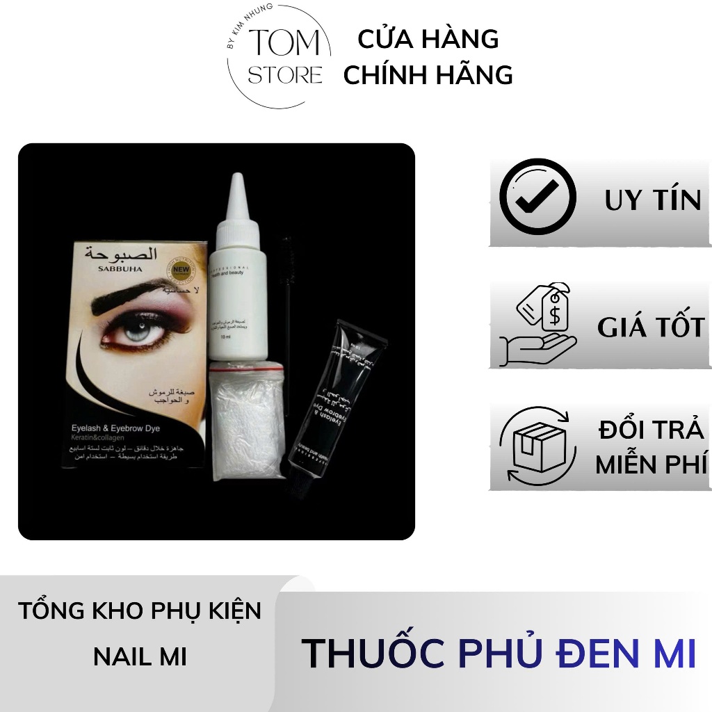 Phủ Đen Mi, Thuốc Nhuộm Đen Mi, Lông Mày SABBUHA [TOM STORE-PHỤ KIỆN NAIL MI]