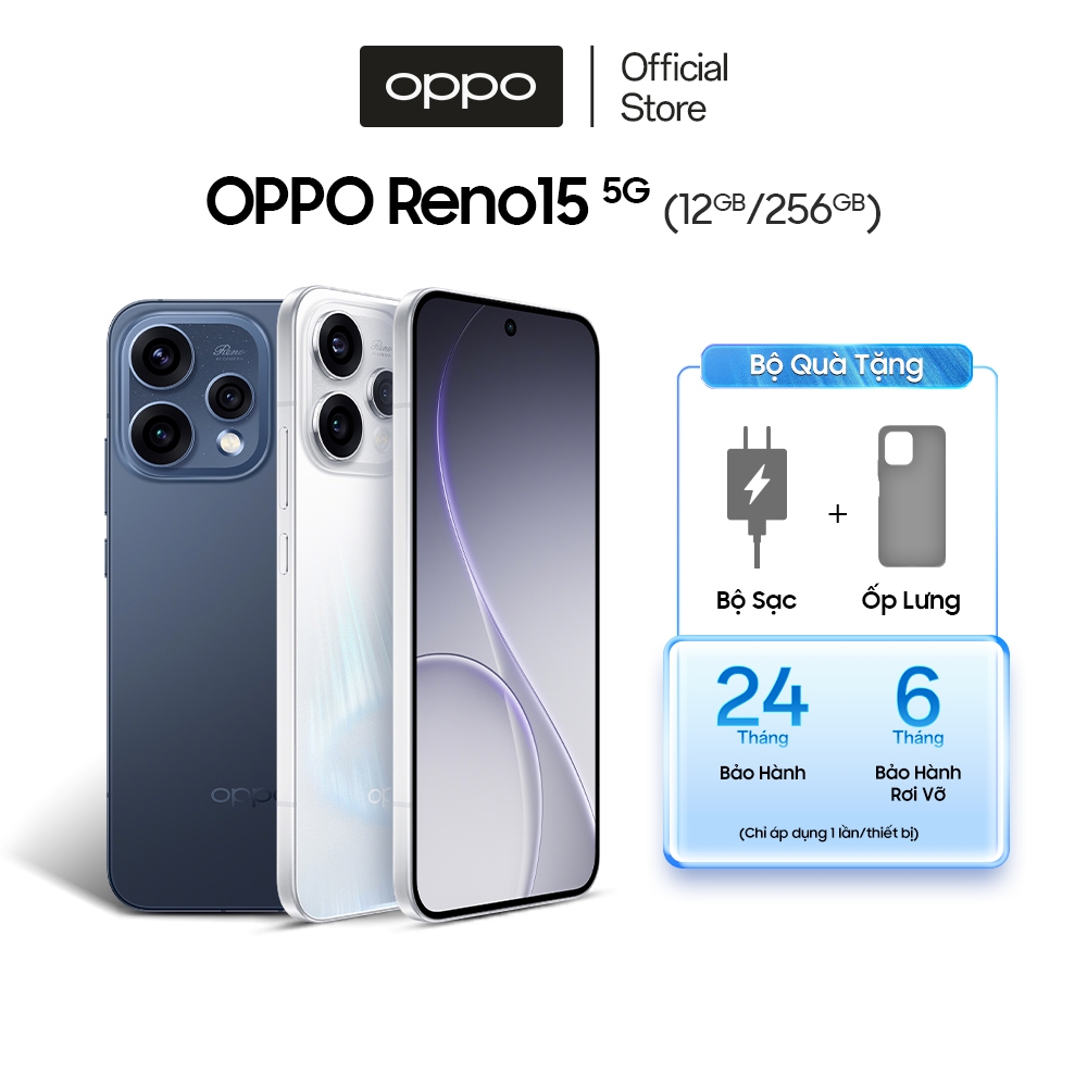 Điện thoại OPPO Reno15 5G 12GB/256GB có NFC, esim và siêu camera AI - Hàng chính hãng | BigBuy360 - bigbuy360.vn