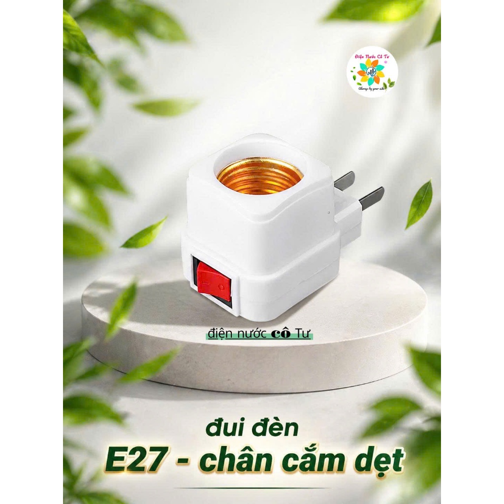 Đui đèn E27 liền phích cắm có công tắc EAZZING