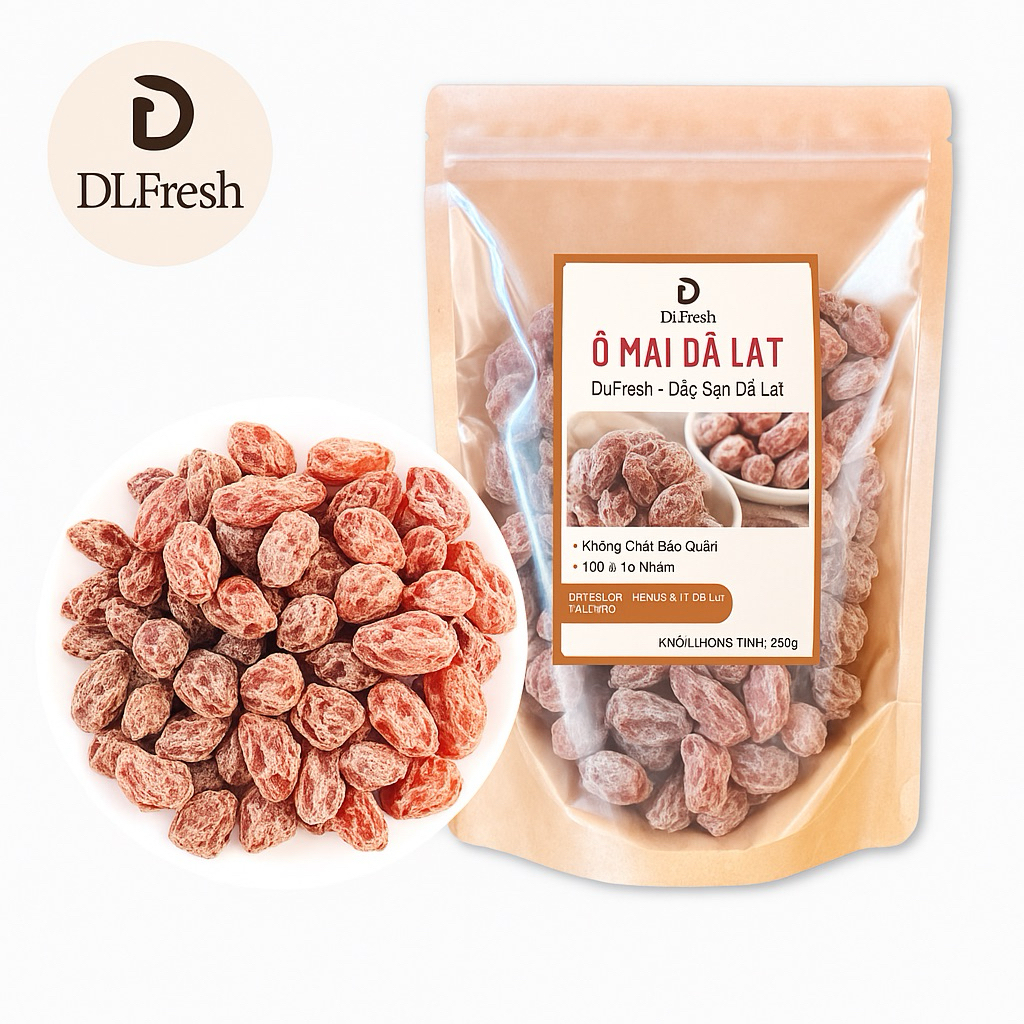 Ô mai chua ngọt mix vị DLFresh ô mai chua ngọt, ô mai đào