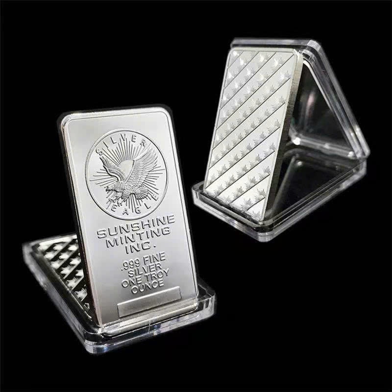 Bạc Thẻ, Bạc  Miếng, Thanh Bạc Trang Trí Phong Thuỷ Thần Tài 9999 ( Eagle Silver  )