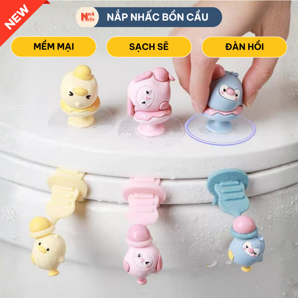 Tay Cầm Nắp Bồn Cầu Nhấc Mở Thông Minh Nhà Niêu Vệ Sinh Tiện Lợi Silicon Chống Bám Vi Khuẩn NA16