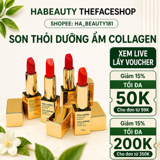 Son thỏi lì dưỡng có nhiều màu giúp chống lão hóa môi hiệu quả fmgt collagen ampoule lipstick the face shop