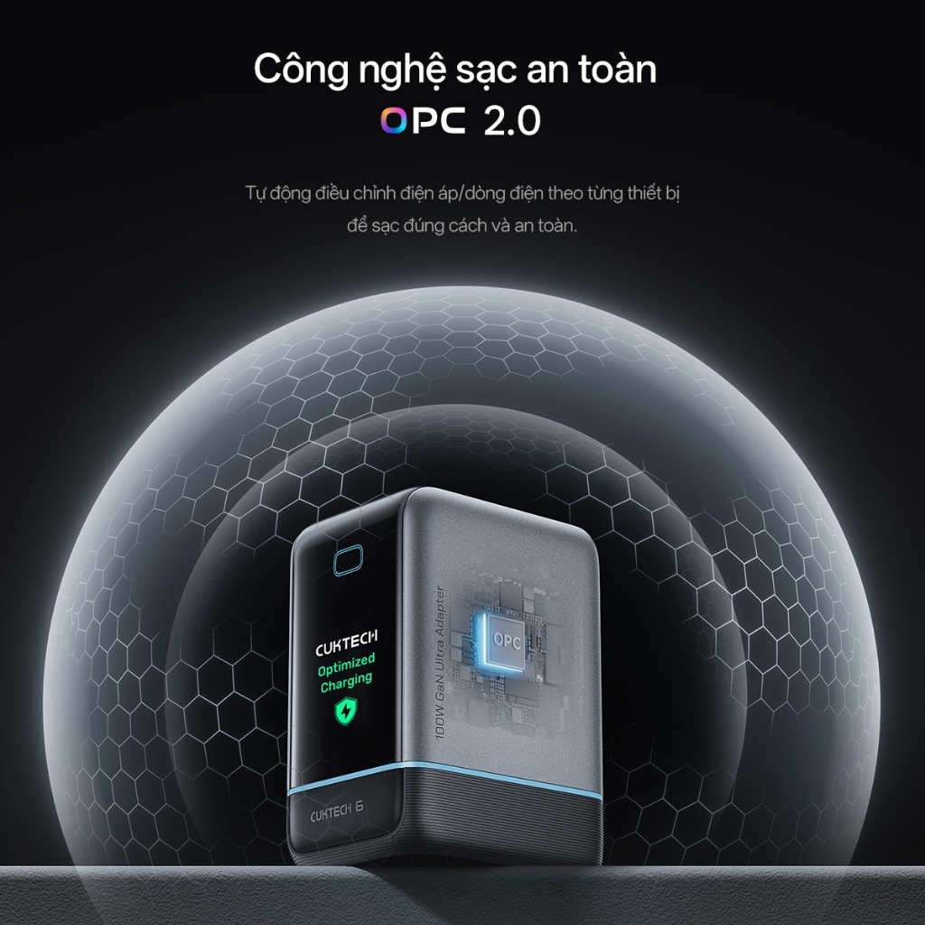 Củ Sạc Nhanh CUKTECH GaN 100W Màn Hình Hiển Thị 3 Cổng Type-C Sạc Laptop 65W Tương Thích iP 17 Pro Max/MacBook/Xiaomi | BigBuy360 - bigbuy360.vn