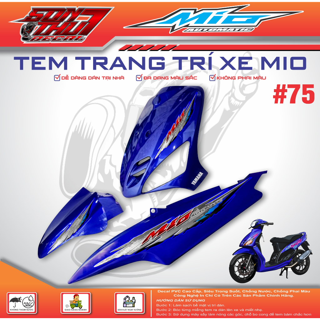TEM XE MIO CLASSICO SPORT #75 (TEM 3 LỚP - SIÊU NÉT - SIÊU ĐẸP - SIÊU CUTE)