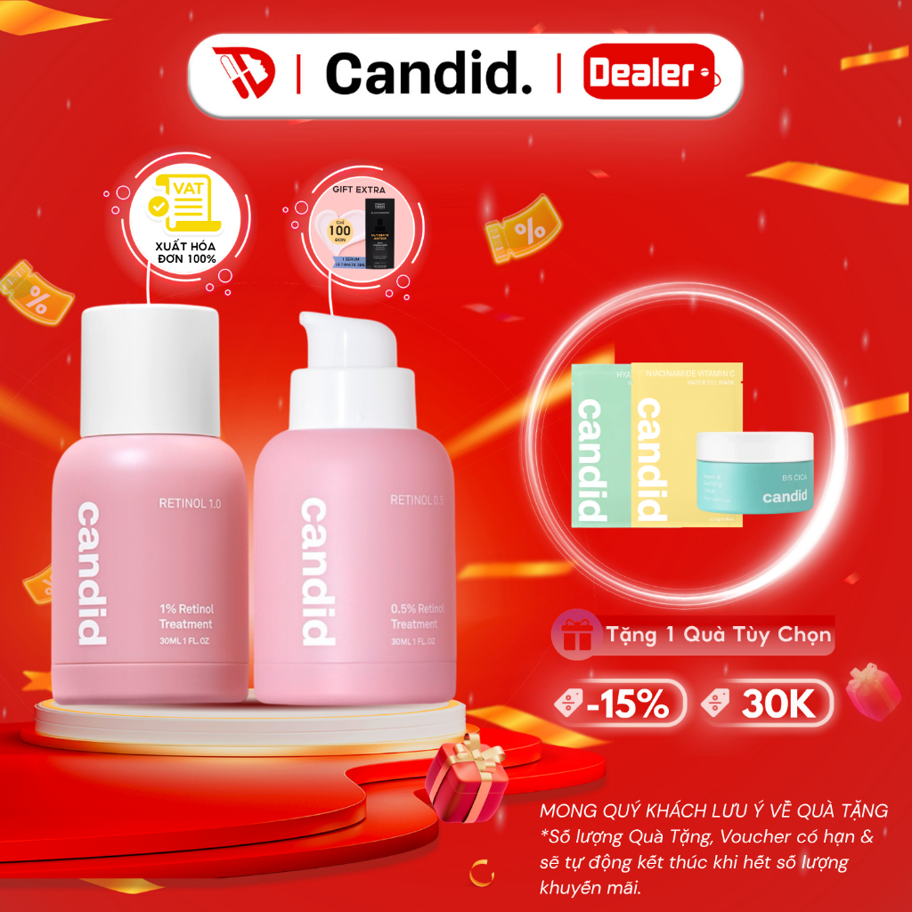 Tinh chất retinol chống lão hóa Candid 0.5% Retinol/ Candid 1% Retinol Treatment 30ml