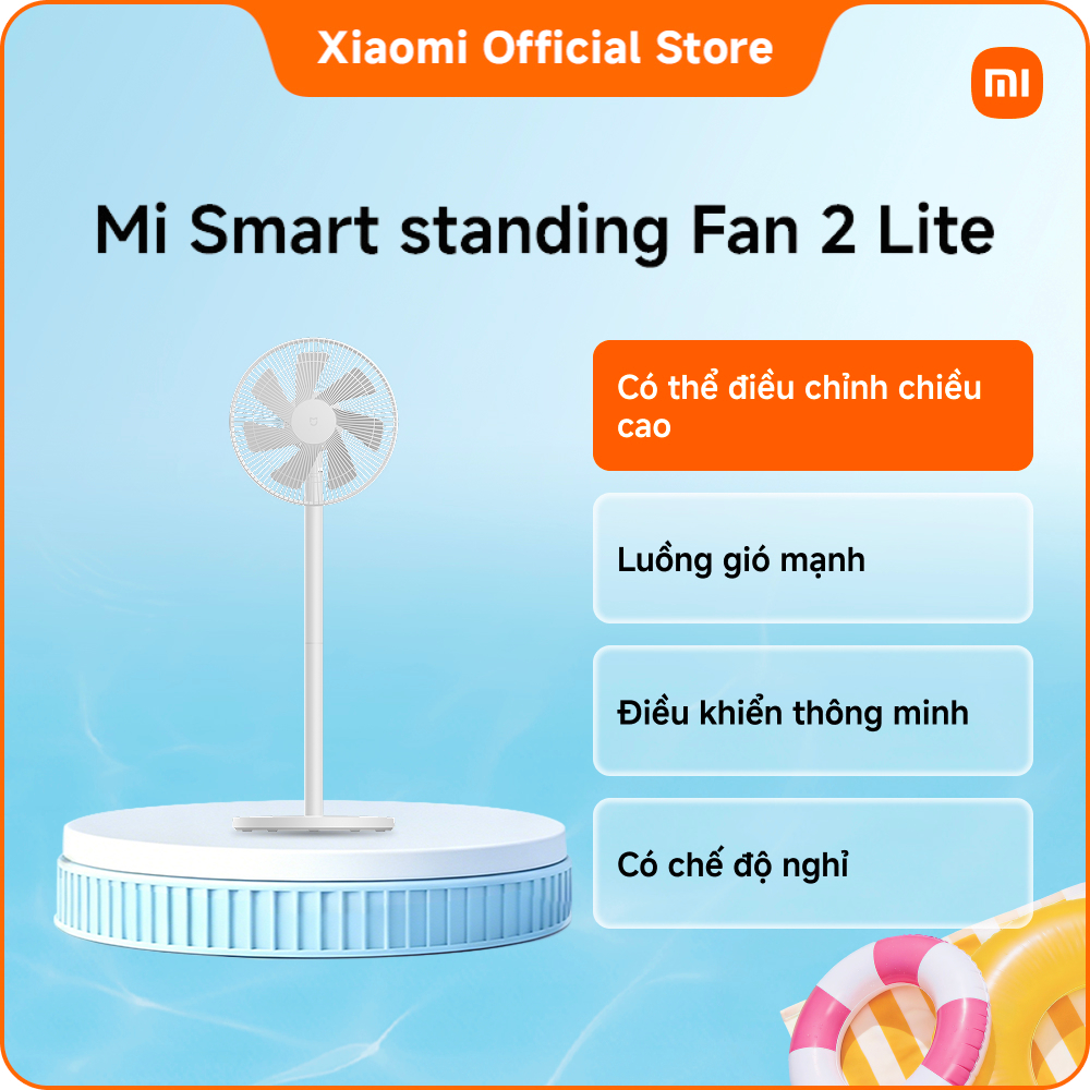 Mi Smart Standing Fan 2 Lite | Có thể điều chỉnh chiều cao | Luồng gió mạnh | Điều khiển thông minh | Có chế độ nghỉ | BigBuy360 - bigbuy360.vn