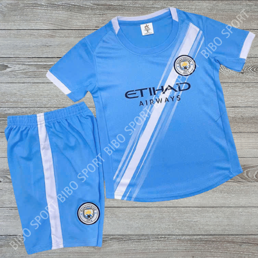 Quần Áo Bóng Đá Trẻ Em Man City Biển - Vải mè Nhật Cao Cấp DK – In Tên Số Theo Yêu Cầu BIBO SPORT