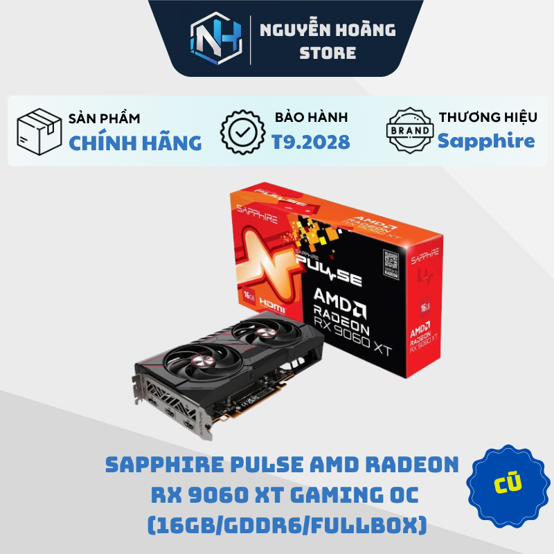 VGA card màn hình SAPPHIRE PULSE AMD Radeon RX 9060 XT GAMING OC 16GB