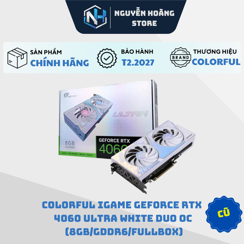 VGA card màn hình Colorful iGame GeForce RTX 4060 Ultra White DUO OC 8GB