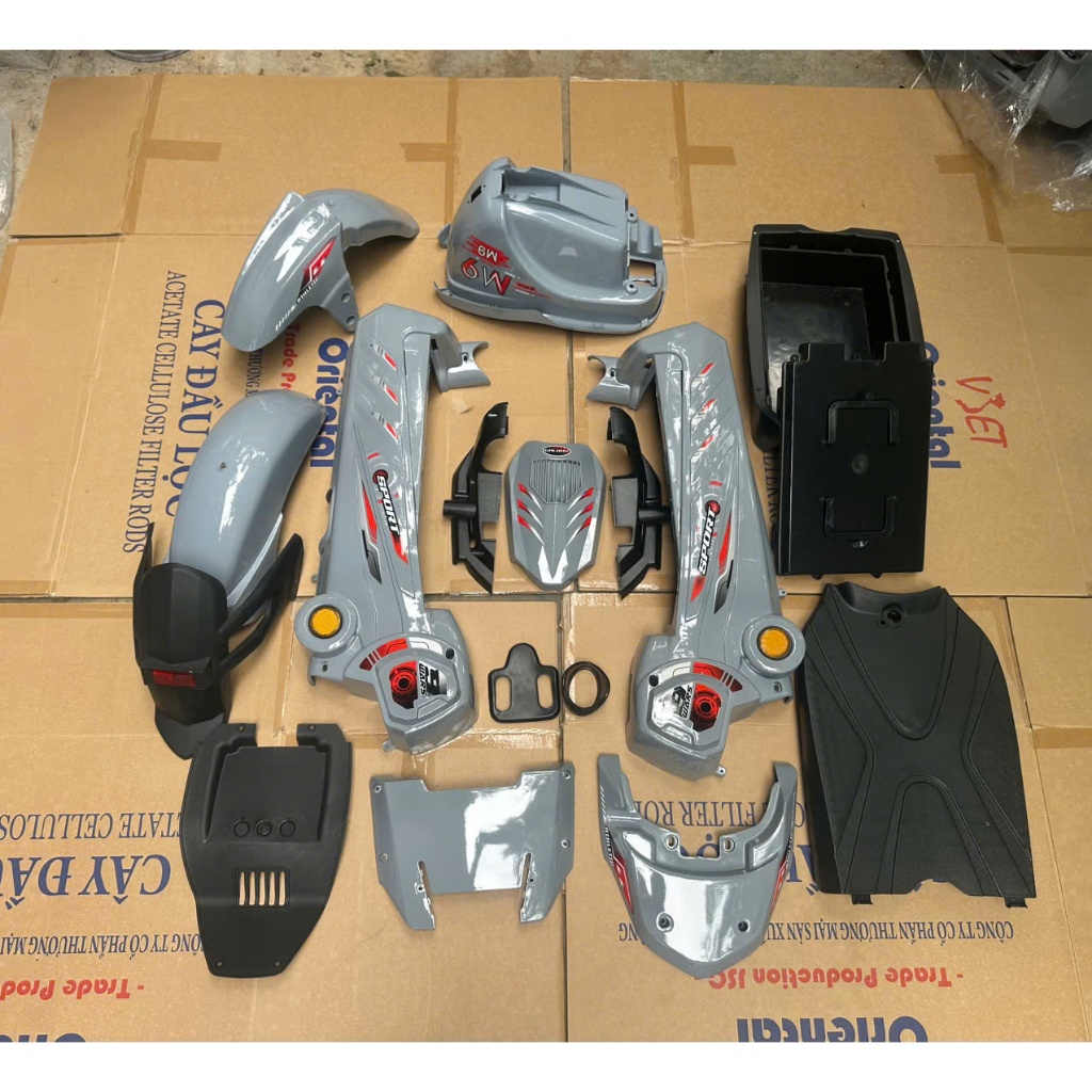 full bộ nhựa xe điện M133, dàn áo xe điện 133m đời mới 4 bình nhỏ, bộ áo xe điện M133 bò nhỏ đầy đủ 