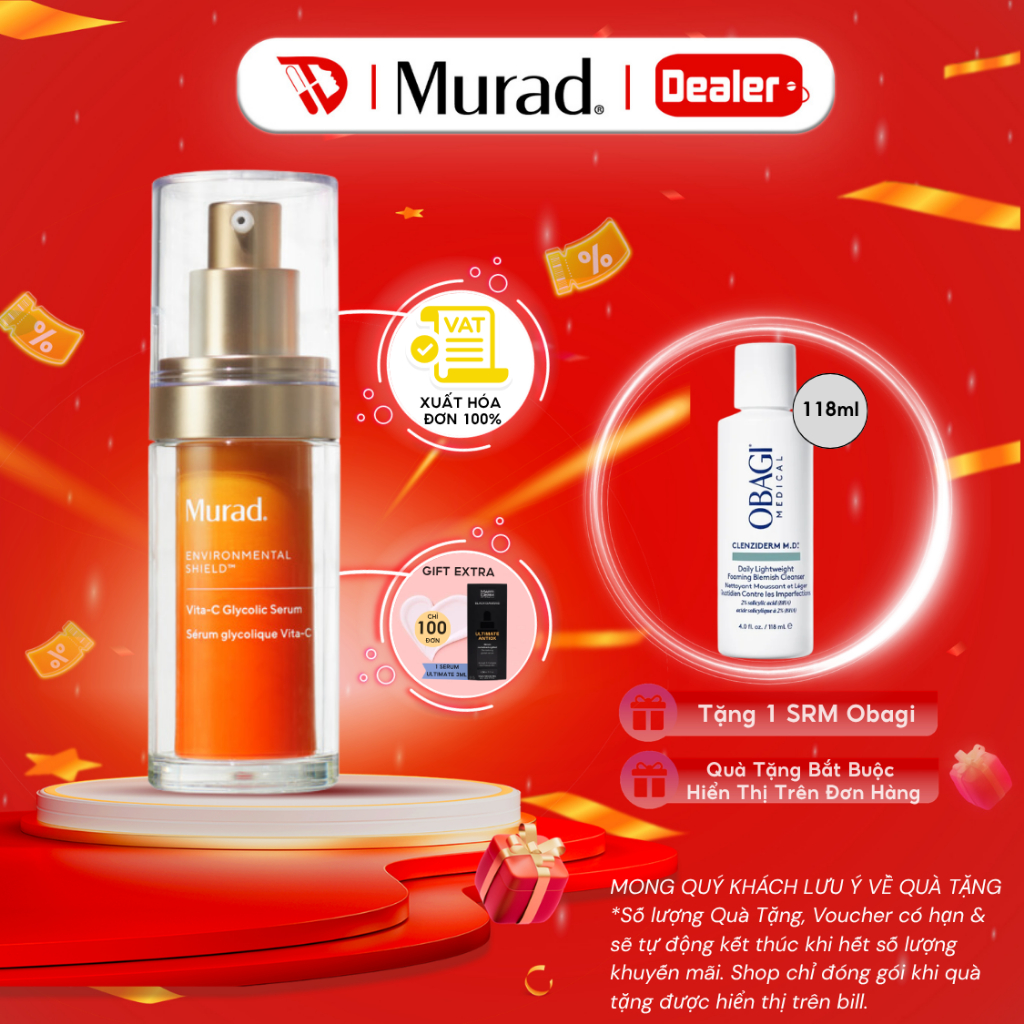 Tinh chất Vitamin C Murad sáng da, mờ thâm nám Murad Vita-C Glycolic Brightening Serum