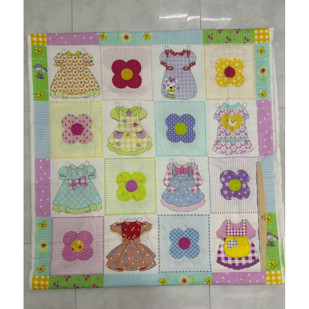 Vải panel hoạt hình búp bê 120*110cm cho bé - MS: P07