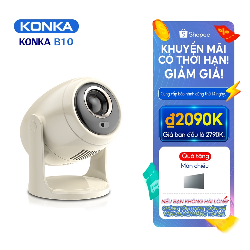 KONKA B10 Máy chiếu 4k wifi Bluetooth usb Máy chiếu Mini 4k Tự động chỉnh sửa lấy nét tự động tích h