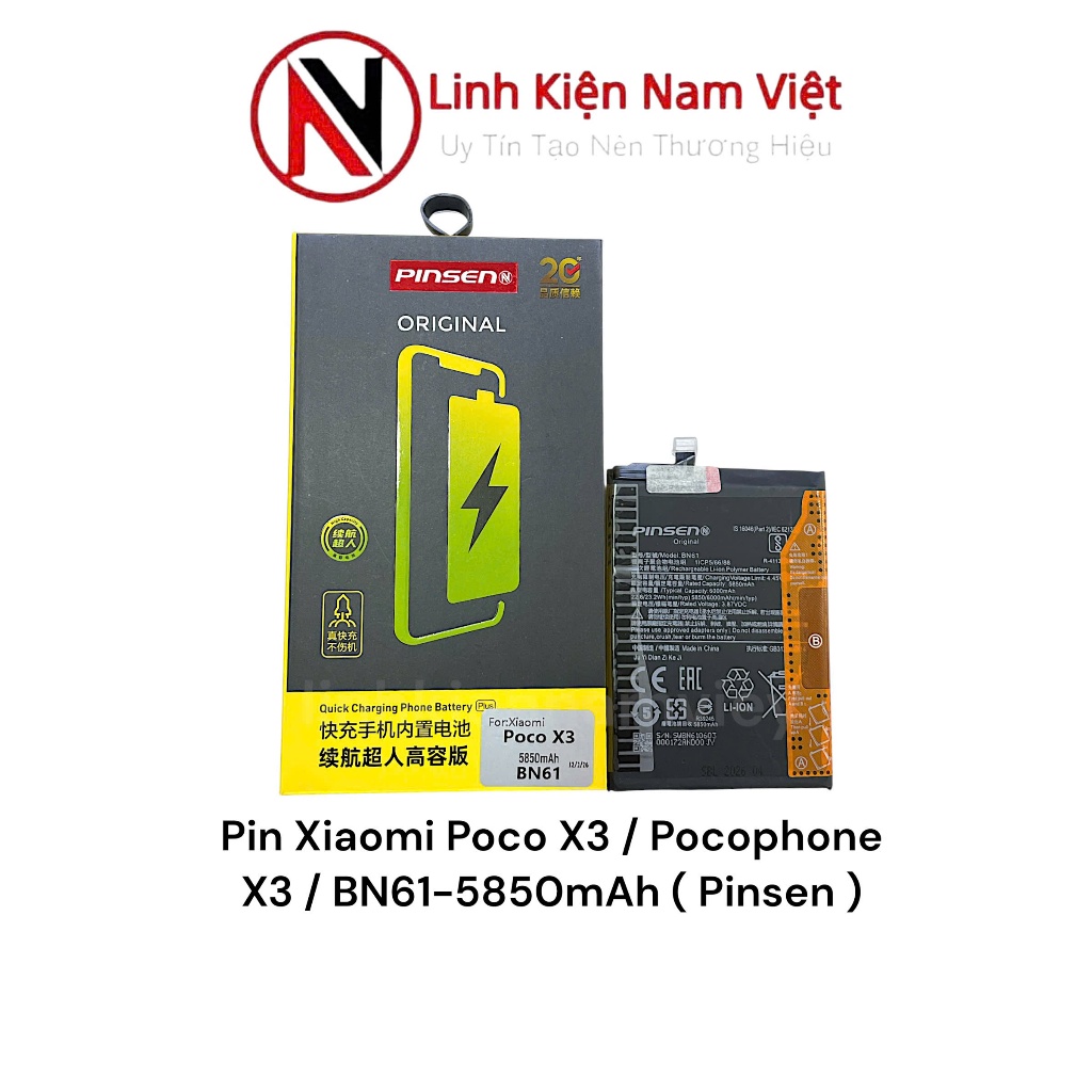 Pin Xiaomi Poco X3 / Pocophone X3 / BN61-5850mAh ( Pinsen )