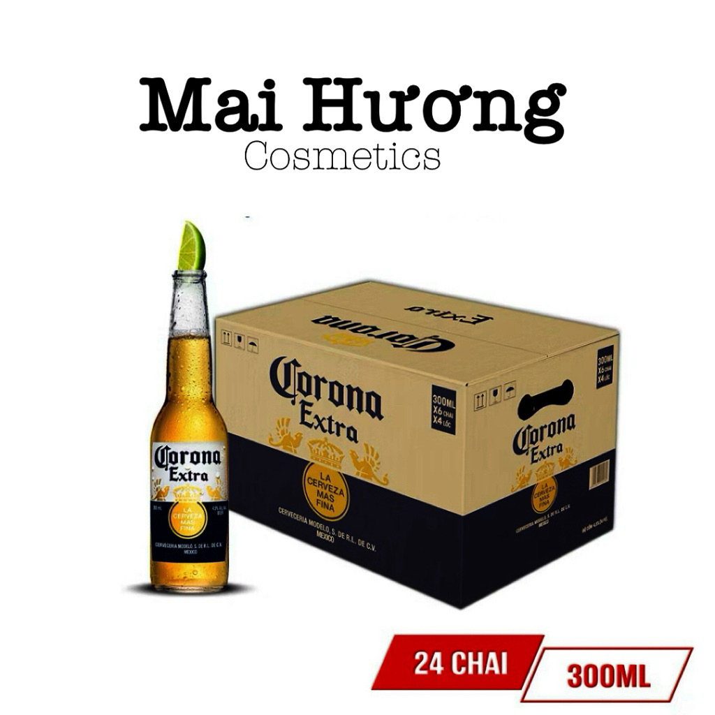 [ Sẵn -Hoả tốc] Thùng Corona Extra 24 chai x 300ml/chai