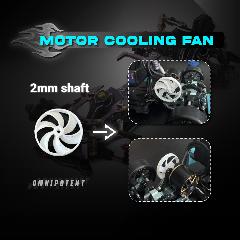 [Mini RC Drift] 1 bộ cánh quạt làm mát brusless motor cho xe drift có trục 2mm
