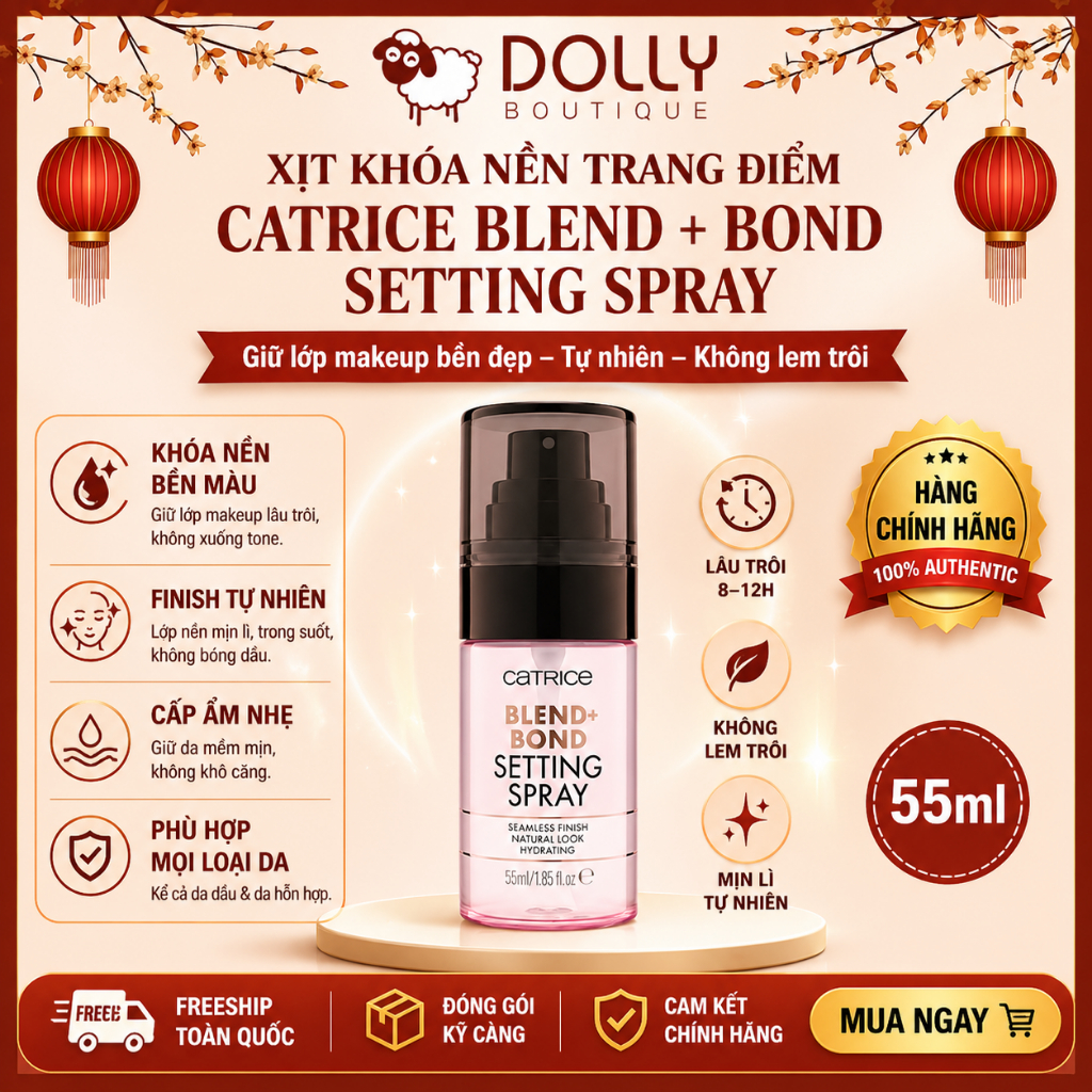 Xịt Khoá Nền Catrice Blend & Bond Setting Spray 55ml