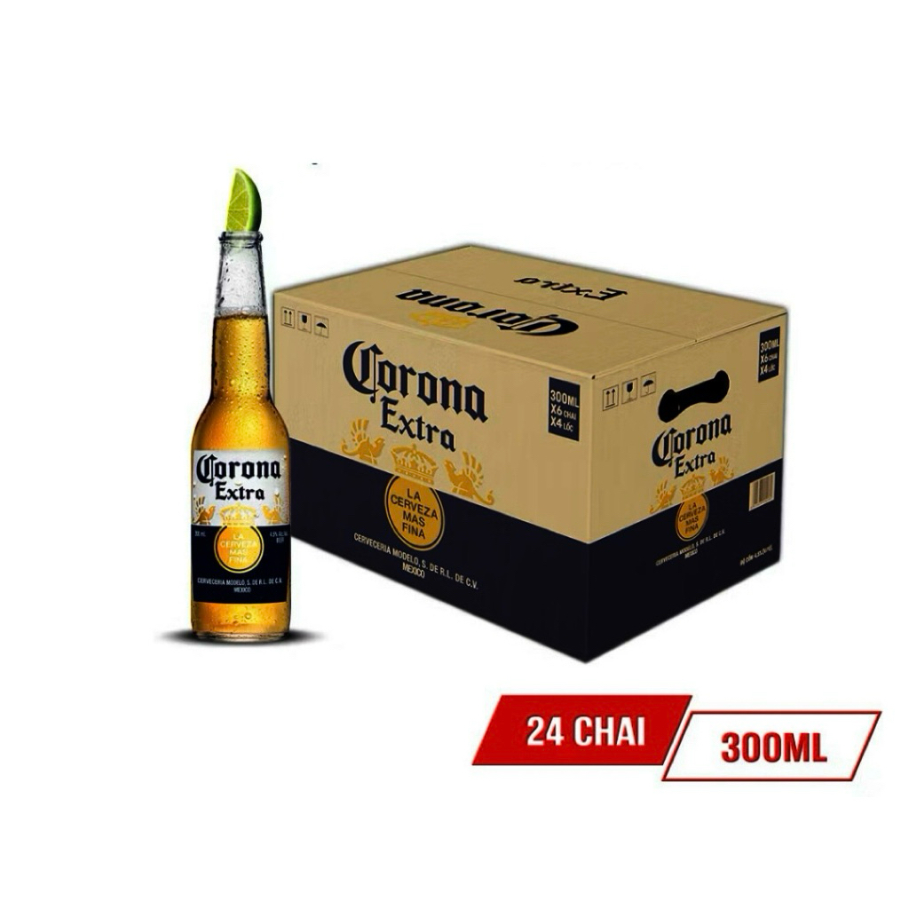 [ Sẵn -Hoả tốc] Thùng Corona Extra 24 chai x 300ml/chai