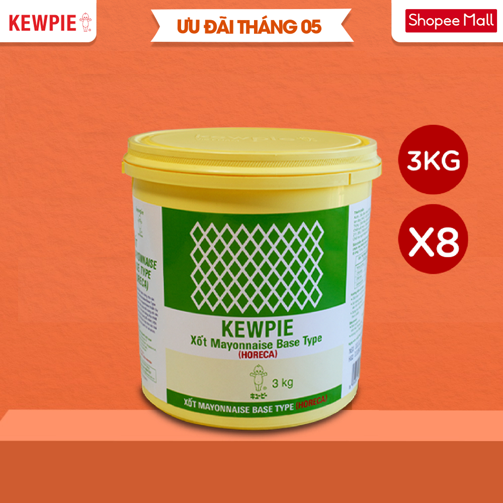 Combo 8 Xốt Mayonnaise Base Type (Horeca) - Kewpie (Xô 3Kg)