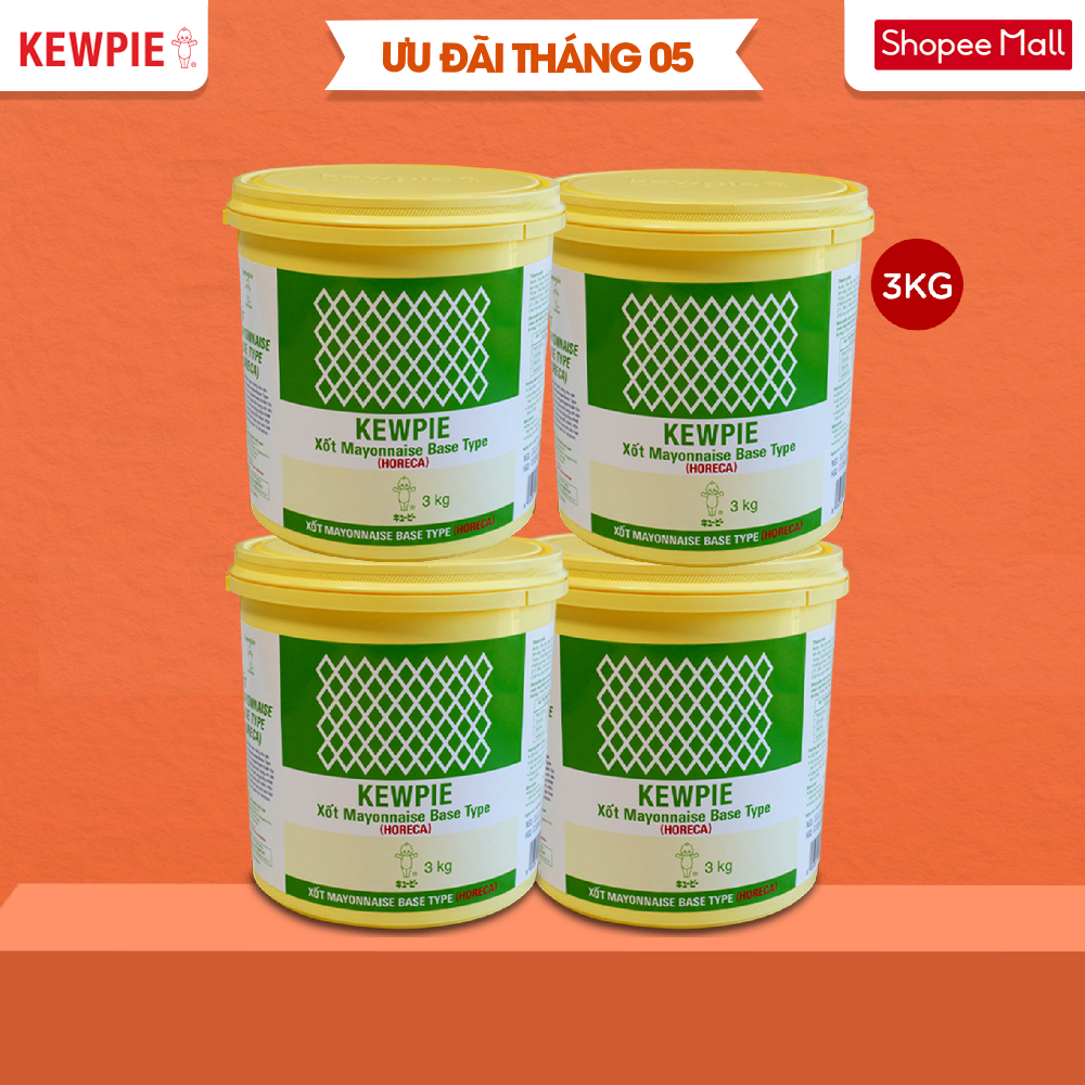 Combo 4 Xốt Mayonnaise Base Type (Horeca) - Kewpie (Xô 3Kg)